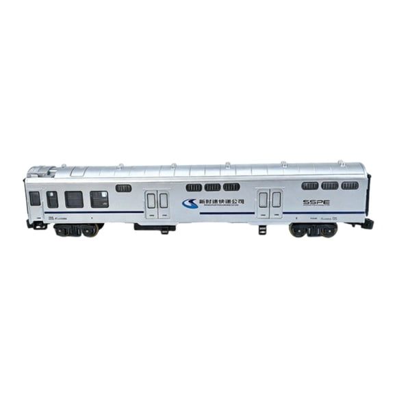 Fiocias Modèle de Voiture de Bagage de Train Échelle 1/75 Ornement de Bureau Chariot Matériau PP Présentoir de Collection Scène Miniature Accessoire Adapté pour Étagère Décoration Maison Cadeau pour Chambre Bureau Argent