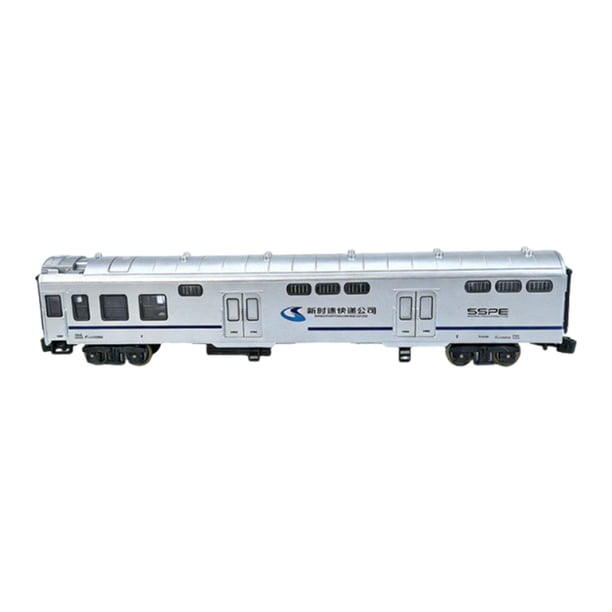 Vagón de equipajes de tren a escala 1/75, modelo de vagón con luces, colección conmemorativa Plata