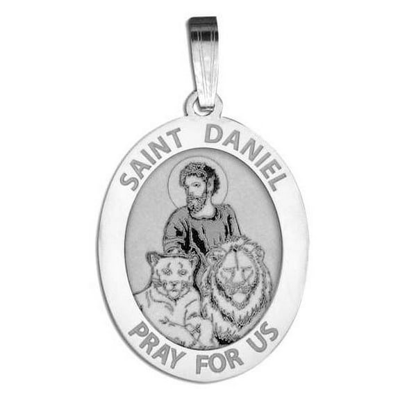 Picturesongold.Com Saint Daniel Oval Religious Medal Necklace Pendants Adult-3/4x1in Sterling Silver