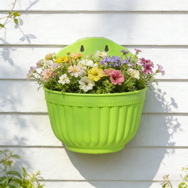 Wall Planter Pots Vertical Living Wall Hanging Planters Wall Mounted Planter Holder with Drainage Hole for Indoor Outdoor Plants Wall Decor