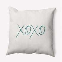 26"x26" Simply Daisy Modern XOXO Poly Accent Pillow, Teal Qty 1