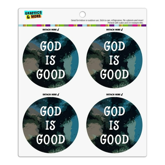 God is Good Christian Inspirational Religious Refrigerator Fridge Locker Vinyl Circle Magnet Set