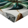 thumbnail image 2 of Ambesonne Monstera Fitted Sheet, Abstract Mid Century Art, King Size, Fern Green Teal and Pale Grey, 2 of 3