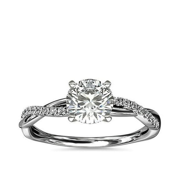 2.25 Carat Beautiful Round Cut Moissanite Infinity Twist Engagement Ring for her Solid 14K Real White Gold Ring Size 7 by Diamond-Capitals