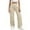*Beige, variant on CENGNIAN Women's Elastic Waisted Cargo Sweatpants,Drawstring Streetwear Trousers with 2 Flap Pockets,Y2K Straight Leg Work Pants for Ladies Beige,Size XXL