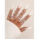 thumbnail image 1 of 21pcs/set Fashion Faux Pearl & Leaf Decor Ring For Women For Dating Gift, 1 of 4
