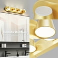 thumbnail image 2 of LIGHTINN Bathroom Dimmable Vanity Light with Acrylic Shade, Mirror Headlights Built-in LED Light Fixtures for Vanity Bathroom Bathtub 4-Light (Gold), 2 of 6