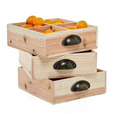 

12ea - 4 Compartment Wood Tray W/Metal Handle | Width: 9 by Paper Mart