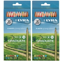 Lyra Graduate Colored Pencil Set, Assorted Colors, 12 Piece, 2 Pack