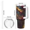 thumbnail image 4 of Cauagu Colorful Bull Western Man Print Stainless Steel Vacuum Insulated Tumbler,40oz Water Bottle with Handle & Flip Straw Reusable Travel Coffee Mug for Women & Men, 4 of 8