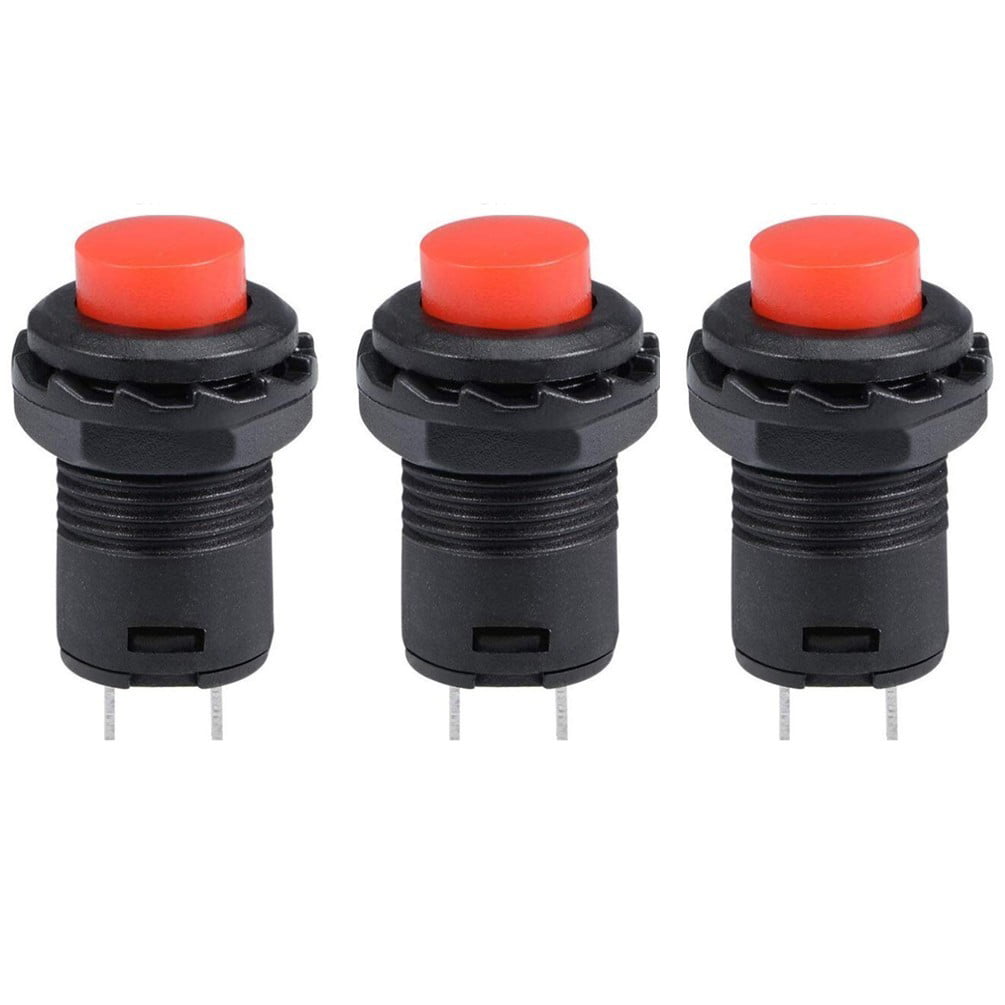 1/2" Diam 5 Green Round Momentary Push Button Switches 3A 250V OFF ON SPST 
