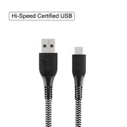 onn 10ft USB-C to USB-A Braided Charging Cable, USB-IF Certified, Black - Compatible with iPhone 17/16/15 Series, Samsung Galaxy, Note, Pixel Devices iPad Pro, More