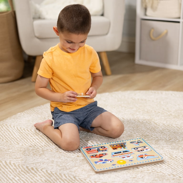 Melissa & Doug Vehicles Sound Puzzle, 8-Piece Wooden photo 5