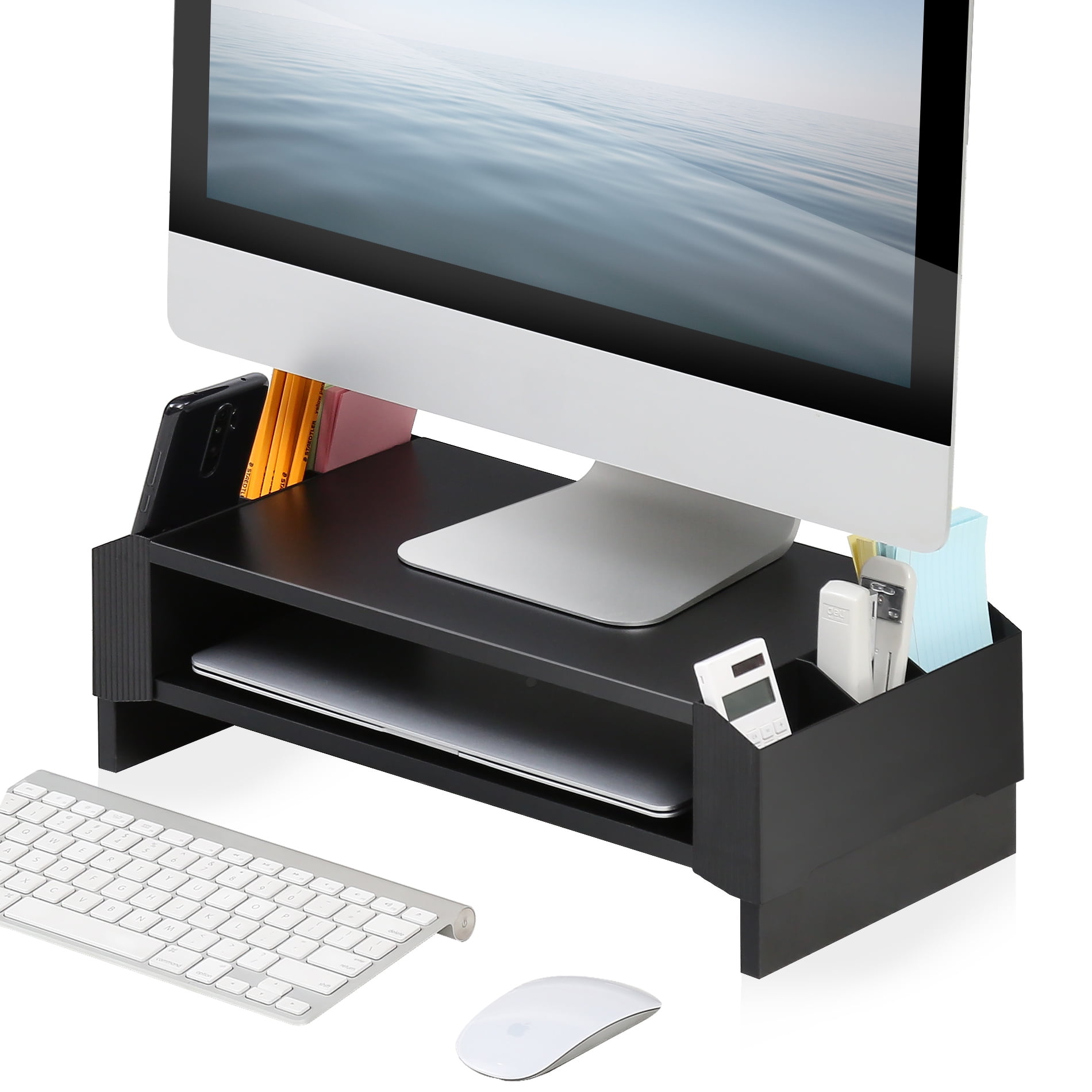 FITUEYES Computer Monitor Riser Stand DoubleLayer Storage Bracket