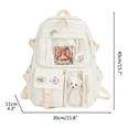 thumbnail image 2 of Mochila Kawaii Ticfox con ACCESORIOS de alfiler de felpa de vaca Beige, 2 of 9