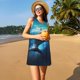 thumbnail image 3 of Balery Ice Blue Ocean Cute Dolphin Vestidos de verano para mujer con estampado: vestido holgado sin mangas, vestido playero informal y cómodo para días calurosos., 3 of 7