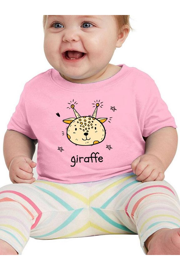 Cute Giraffe Face Doodle T-Shirt Infant -Image by Shutterstock,  18 Months