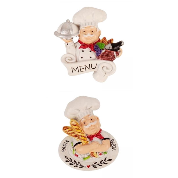 Etiqueta engomada del refrigerador,Estatuilla de chef Estatua 3D Nevera Imán Gabinetes,Imanes Creativos Decoración,Adhesivo magnético para nevera de resina bonita para cocina,Imán Macarena Etiqueta engomada del refrigerador
