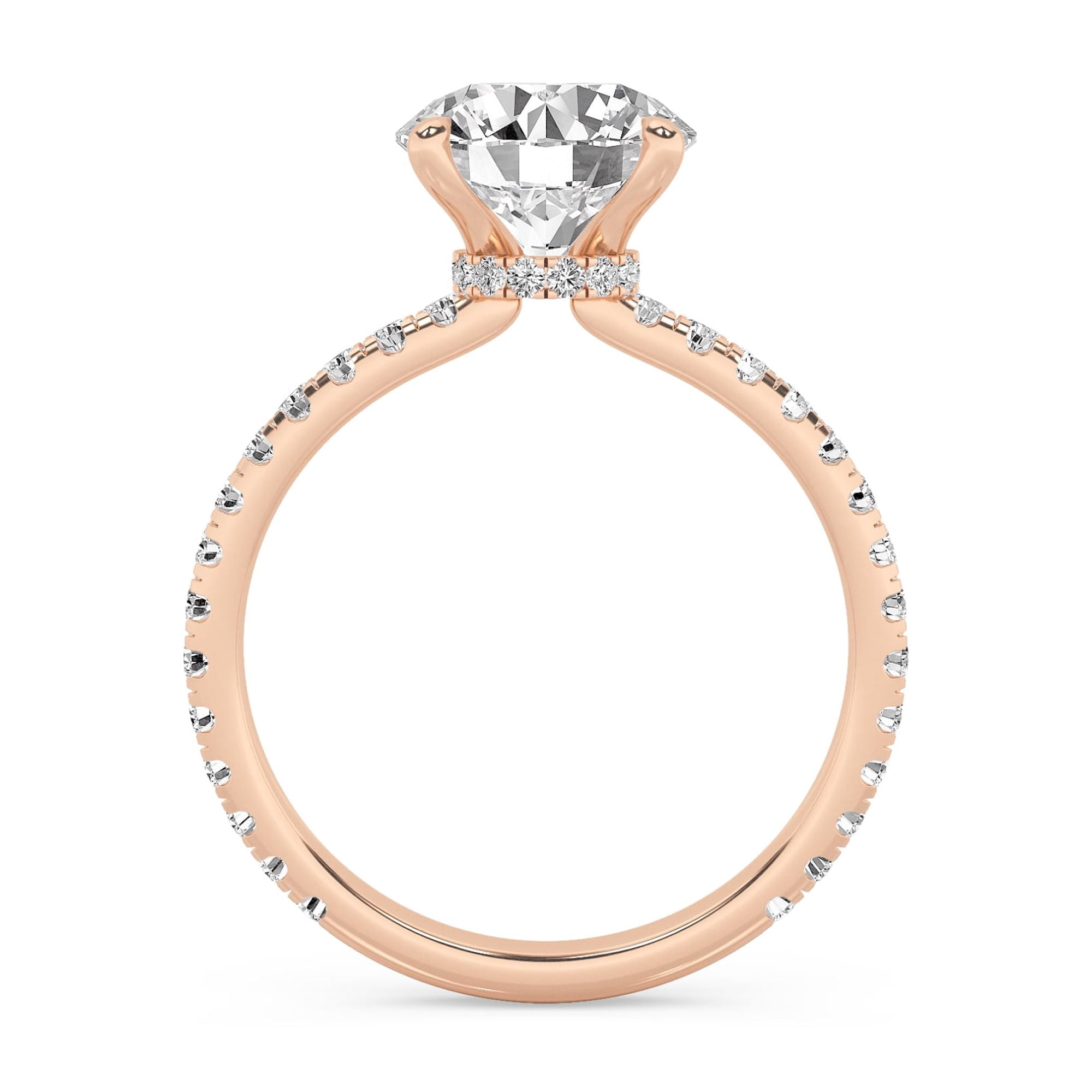 AFFY 2.40 Carat (ctw) Solitaire Engagement Ring For Womens, Round Lab Created Moissanite Stackable Promise Ring For Her In 14k Solid Rose Gold | VVS1 Quality Ring Size-7.5