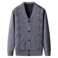 thumbnail image 3 of Cárdigan de primavera y otoño para hombres de mediana edad y mayores sin suéter de manga larga de terciopelo abrigo de cárdigan ropa de otoño para abuelo, 3 of 5