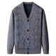 thumbnail image 5 of Cárdigan de primavera y otoño para hombres de mediana edad y mayores sin suéter de manga larga de terciopelo abrigo de cárdigan ropa de otoño para abuelo, 5 of 5