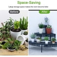 thumbnail image 2 of aboxoo 3 Tier Plant Stand Semi-Circular Flower Pot Organizer Rack Quarter Round Plant Display Holder Outdoor Storage Shelves Metal Corner Shelf Planter Shelving Ladder Plant Stand for Indoor Use, 2 of 7