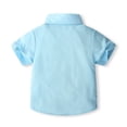 thumbnail image 2 of Akiihool Boys School Uniform Pique Polo Shirts with Short Sleeves (Sky Blue,18-24 Months), 2 of 7