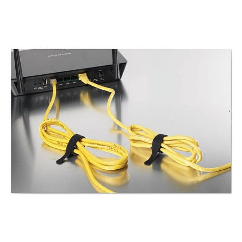 "One-Wrap Pre-Cut Thin Ties, 0.5"" X 8"", Black, 50/pack | Bundle of 2 Packs"