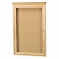 thumbnail image 3 of Aarco Products WBC4896RC 3-Door Enclosed Bulletin Board with Crown Molding - Walnut, 3 of 5