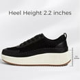 thumbnail image 5 of Mepaouo Retro Platform Sneakers for Women Lace up Casual Walking Outdoor Running Canvas Shoes(Black,6), 5 of 8