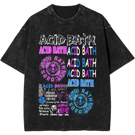 ACID Music BATH Music Shirts Funny Graphic Vintage T-Shirt Mens Womens Cotton Crew Neck Retro Casual Tee Tops