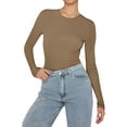 thumbnail image 4 of Vinsonshop 3pc Womens Long Sleeve Tops Basics Womens Clothing Fitted Long Sleeve Tops for Women Basic Long Sleeve Shirts for Women Basic Tops for Woman Fitted Shirts for Women E L, 4 of 4