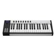 thumbnail image 1 of Controlador MIDI WORLDE Blue Whale 37 con 37 teclas semipesadas, pads sensibles a la velocidad y presión con iluminación RGB, y panel de aluminio cepillado plateado. Incluye cable USB, compatible con, 1 of 6