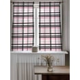 thumbnail image 4 of Pink Black Plaid Tier Curtains 45 Inch Length,Sheer Curtains for Bedroom Living Room Window Farmhouse Pink Black Checkered Rod Pocket Drapes Kitchen Curtains Small Half Window 27.5"x45" 2 Panels, 4 of 6