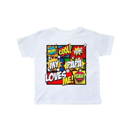 

Inktastic My Papa Loves Me Superhero Gift Toddler Boy or Toddler Girl T-Shirt