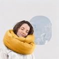 thumbnail image 2 of Travel Neck Pillow with 360 Degree Support Scarf Machine Washable Ochre Yellow, 2 of 6