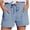 Blue, variant on TIHLMK Womens Pants Short Women Summer Drawstring Elastic Waist Casual Solid Shorts Short Pants Gift for Women