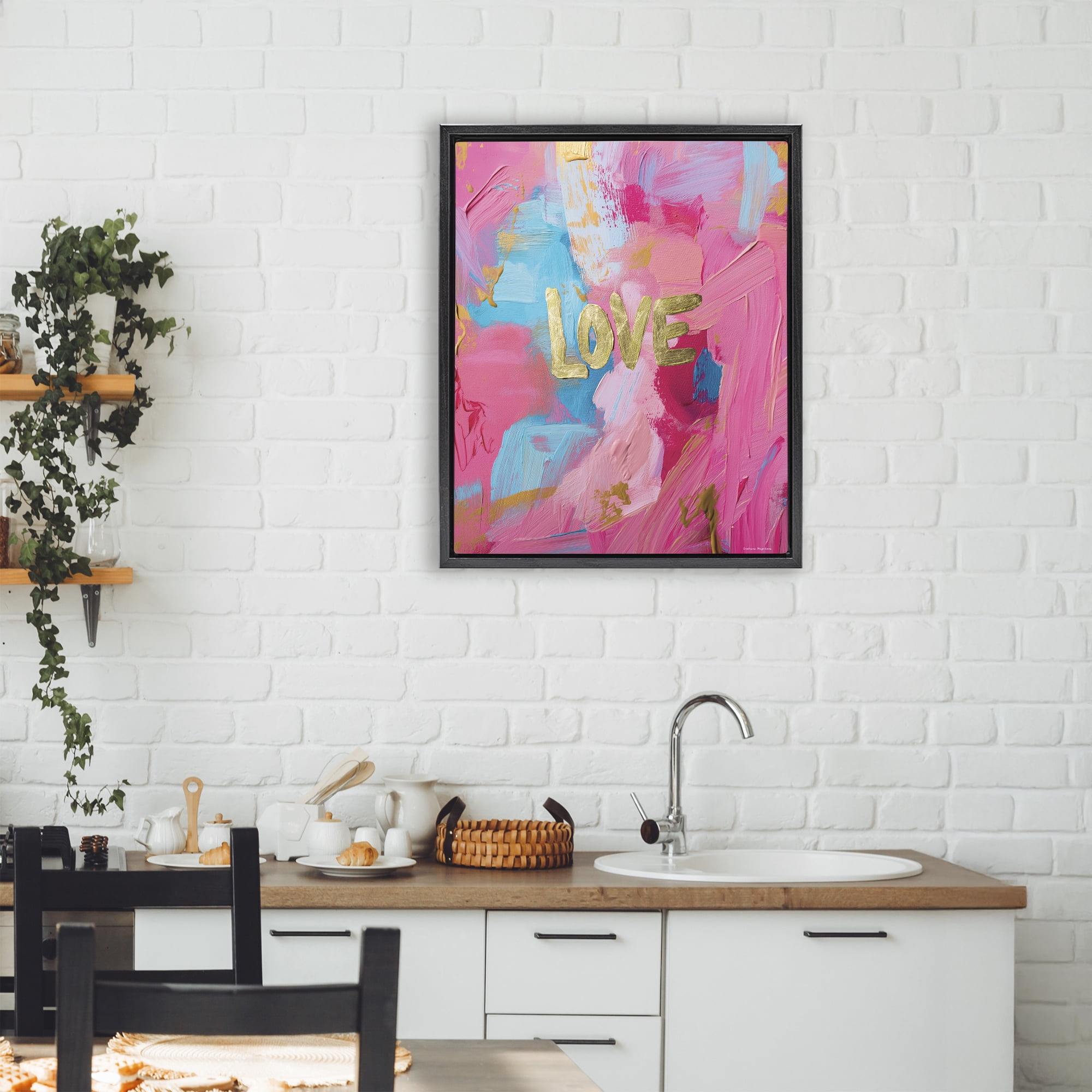 Stupell Industries Glam Love In Motion Black Framed Floater Canvas Wall Art, design by Svetlana Aleynikova
