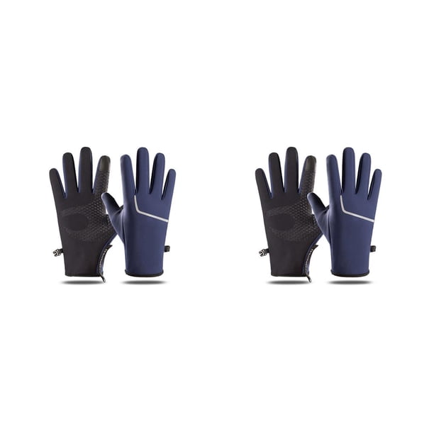 Guantes térmicos Sonducket de invierno Pantalla táctil Vellón grueso Cálido con rayas reflectantes Correr Deportes Esquí Mitones
