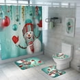 Clearance Christmas Snowman Shower Curtain with Retro Winter Print Xmas