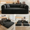 thumbnail image 3 of Timbernest 78.8" Folding Sofa Bed Convertible Sleeper Sofa Corduroy Loveseat Boneless Modular Sectional Sofa for Living Room, Black, 3 of 14