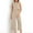 Beige, variant on Women's 2 Piece Outfits, Sleeveless Vest and Wide Leg Pants Two-piece Sets, Summer Casual Loose Tank Exposed Navel Side Pockets Wide Legs Pants Sets, Vacation Matching Sets