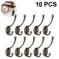 thumbnail image 1 of 10 Pack Rustic Coat Hooks Wall Mounted Heavy Duty Dual Hooks, 1 of 4