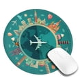 thumbnail image 2 of Disketp Around The Planet Small Mouse Pad 7.9x7.9 Inches,Washable Round Mousepad For Office Laptop Computer,Non-Slip Rubber Base Mouse Pads For Wireless Mouse, 2 of 8