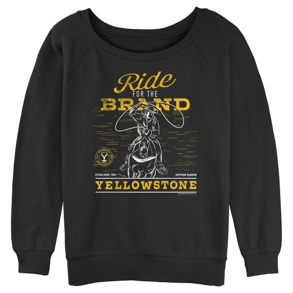 Junior's Yellowstone Dutton Ranch Cowboy Ride For The Brand  Sweatshirt Black 2X Large