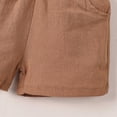 thumbnail image 6 of TOWED22 Newborn Baby Boy Summer Clothes Set Short Sleeve Letter T-Shirt Top Shorts with Pockets 2Pcs Casual Outfit(Brown,4-5 Y), 6 of 8