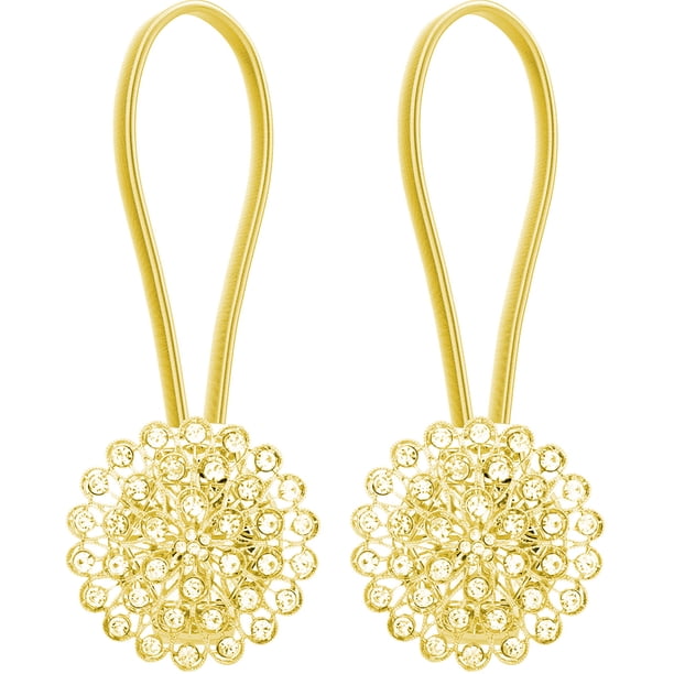 piezas de grandes clips magnéticos para cortina de cristal con forma de flor y hebilla con cuerda de alambre elástica para decoración del hogar y la oficina