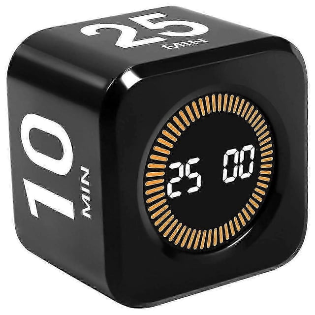 Pomodoro Timer Cube for Productivity - 5/25/10/50 Minutes Preset