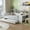 White, variant on Euroco Wood Full Size Daybed with Trundle, Storage Captain Bed with Desk and Shelves, Twin