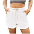 thumbnail image 3 of Jean Shorts Womens 2026 Summer Elastic High Waist Drawstring Cute Denim Shorts with Pockets, 3 of 7